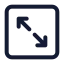 Squarearrowexpand icon with stroke standard style