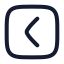 Squarearrowleft icon with stroke rounded style