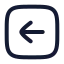 Squarearrowleft icon with stroke rounded style