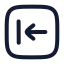 Squarearrowleft icon with stroke rounded style