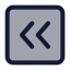 Squarearrowleftdouble icon with duotone standard style