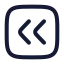 Squarearrowleftdouble icon with stroke rounded style