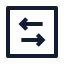 Squarearrowleftright icon with stroke sharp style