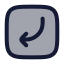 Squarearrowmovedownleft icon with duotone rounded style