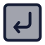 Squarearrowmovedownleft icon with duotone standard style