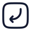 Squarearrowmovedownleft icon with stroke rounded style