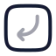 Squarearrowmovedownleft icon with twotone rounded style