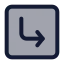 Squarearrowmovedownright icon with duotone standard style