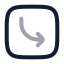 Squarearrowmovedownright icon with twotone rounded style
