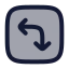 Squarearrowmoveleftdown icon with duotone rounded style