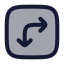Squarearrowmoverightdown icon with duotone rounded style