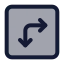 Squarearrowmoverightdown icon with duotone standard style