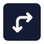 Squarearrowmoverightdown icon with solid standard style