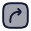 Squarearrowmoverightup icon with duotone rounded style