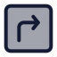 Squarearrowmoverightup icon with duotone standard style