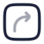 Squarearrowmoverightup icon with twotone rounded style