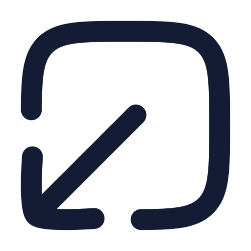 Square Arrow Out Down Left Icon in Solid Rounded style