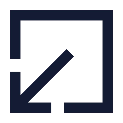 Square Arrow Out Down Left Icon in Solid Sharp style
