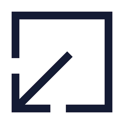 Square Arrow Out Down Left Icon in Stroke Sharp style