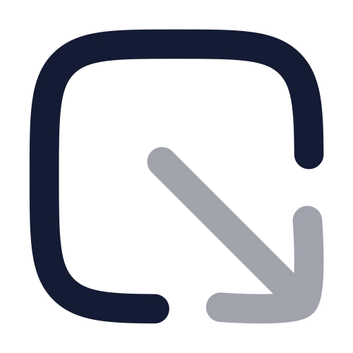 Square Arrow Out Down Right Icon in Bulk Rounded style