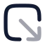 Squarearrowoutdownright icon with bulk rounded style