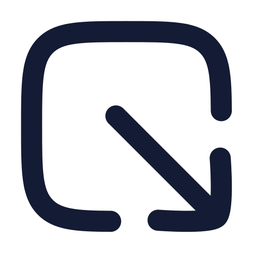Square Arrow Out Down Right Icon in Solid Rounded style