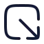 Squarearrowoutdownright icon with stroke rounded style