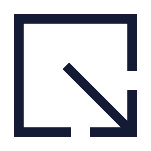 Square Arrow Out Down Right Icon in Stroke Sharp style