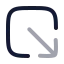 Squarearrowoutdownright icon with twotone rounded style