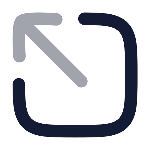 Square Arrow Out Up Left Icon in Bulk Rounded style