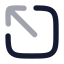 Squarearrowoutupleft icon with bulk rounded style