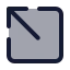 Squarearrowoutupleft icon with duotone standard style
