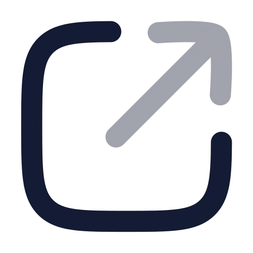 Square Arrow Out Up Right Icon in Bulk Rounded style