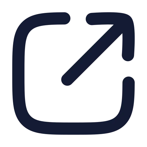 Square Arrow Out Up Right Icon in Solid Rounded style