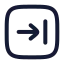 Squarearrowright icon with stroke rounded style