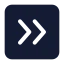 Squarearrowrightdouble icon with solid standard style