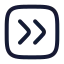 Squarearrowrightdouble icon with stroke rounded style