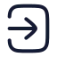 Squarearrowrightenter icon with stroke rounded style
