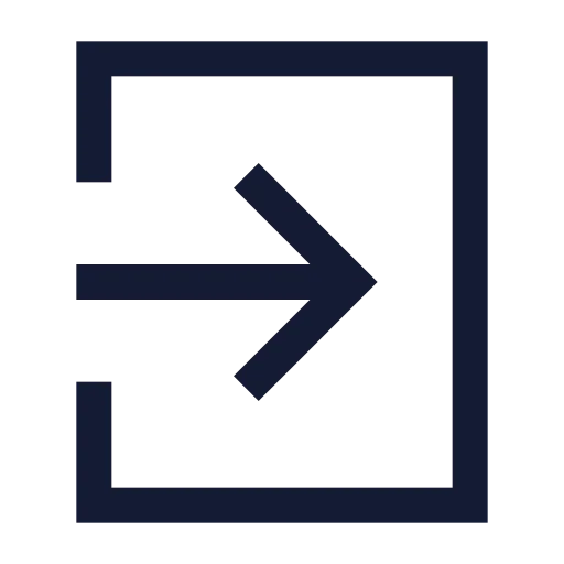 Square Arrow Right Enter Icon in Stroke Sharp style