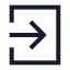 Squarearrowrightenter icon with stroke sharp style