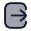 Squarearrowrightexit icon with duotone rounded style