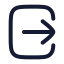 Squarearrowrightexit icon with stroke rounded style