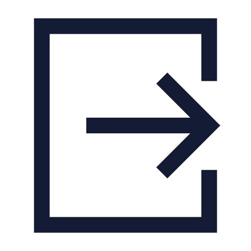 Square Arrow Right Exit Icon in Stroke Sharp style