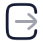Squarearrowrightexit icon with twotone rounded style