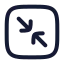 Squarearrowshrink icon with stroke rounded style