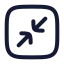 Squarearrowshrink icon with stroke rounded style
