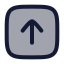 Squarearrowup icon with duotone rounded style