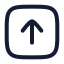 Squarearrowup icon with stroke rounded style
