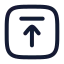 Squarearrowup icon with stroke rounded style