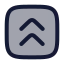 Squarearrowupdouble icon with duotone rounded style